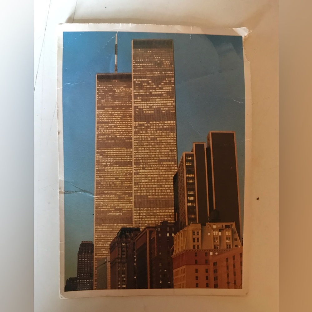 Rare Vintage 1977 Vertical Postcard Of World Trade Center Alfred Mainzer Unused